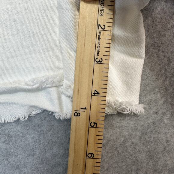 Universal Thread Jean Shorts WMNS 8R Highest Rise Shortie White Frayed Hem Denim - Picture 11 of 11